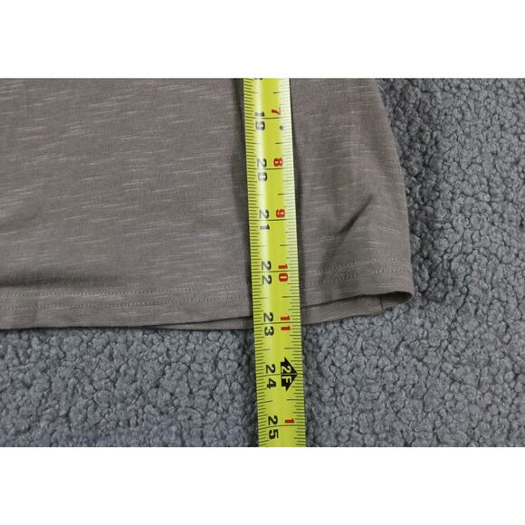 New Pact Organic Womens Small Brown T Shirt Slub Long Sleeve Tee Sample - Picture 7 of 7